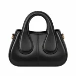 Toteza Black Leather Top Handle Handbag