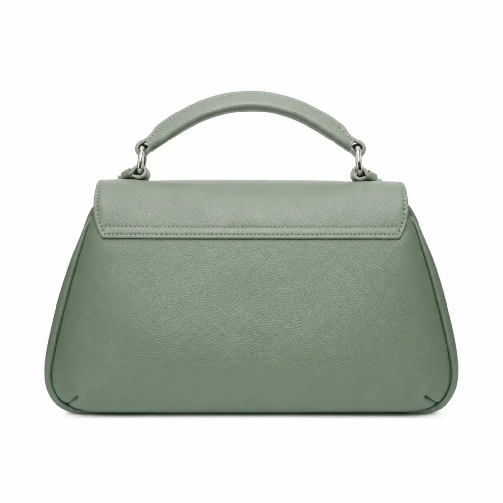 toteza green leather top handle handbag1