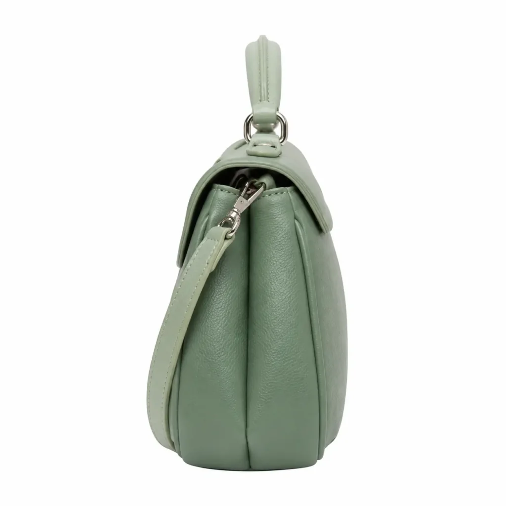 toteza green leather top handle handbag2