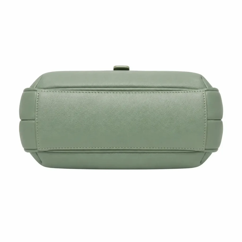 toteza green leather top handle handbag3