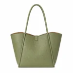Toteza Women's Olive Green Leather Tote Handbag - Image 2