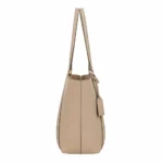Toteza Women's Beige Leather Tote Handbag - Image 3